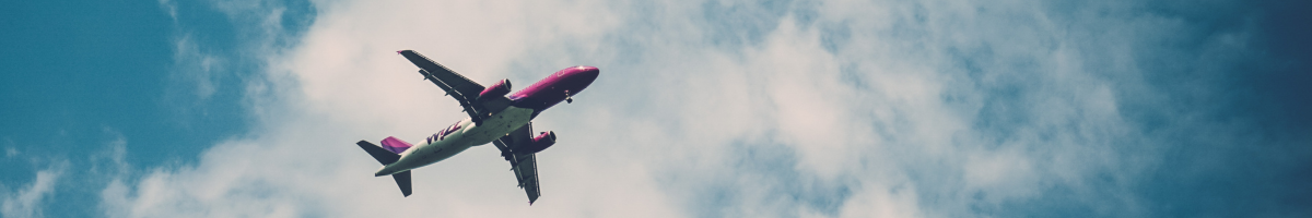 Plane flying through the sky