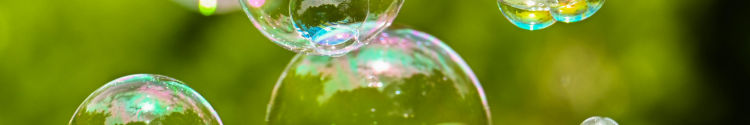 Bubbles shining in the sun
