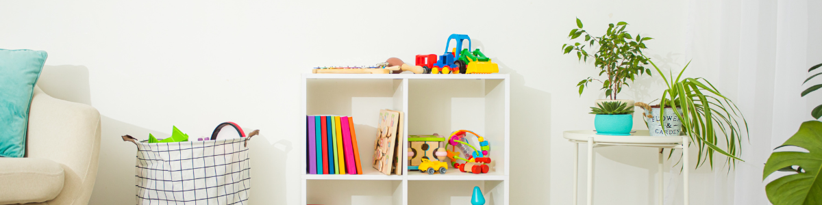 Visually Organized Study Space with Sensory Toys