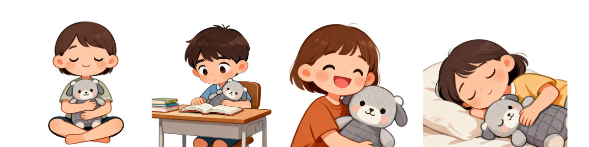 Children utilizing weighted stuffed animals to help anxiety